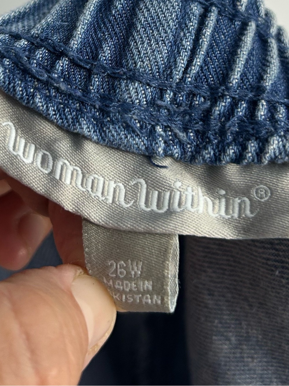 5 for $25🔥Woman Within Elastic Waist‎ Denim Shorts 26W - Picture 3 of 5
